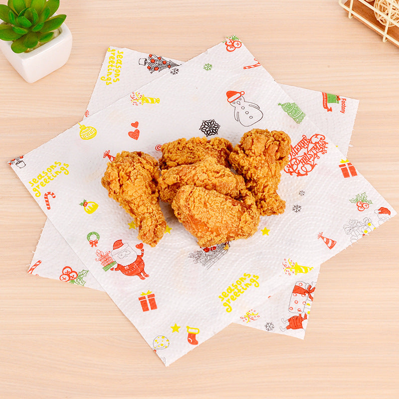 2pcs Reusable Kitchen And Bathroom Towels, Christmas Kitchen Paper Printing Rolls, Single Kitchen Cleaning, Wet Dry Household Thick Oil Absorbing Paper
