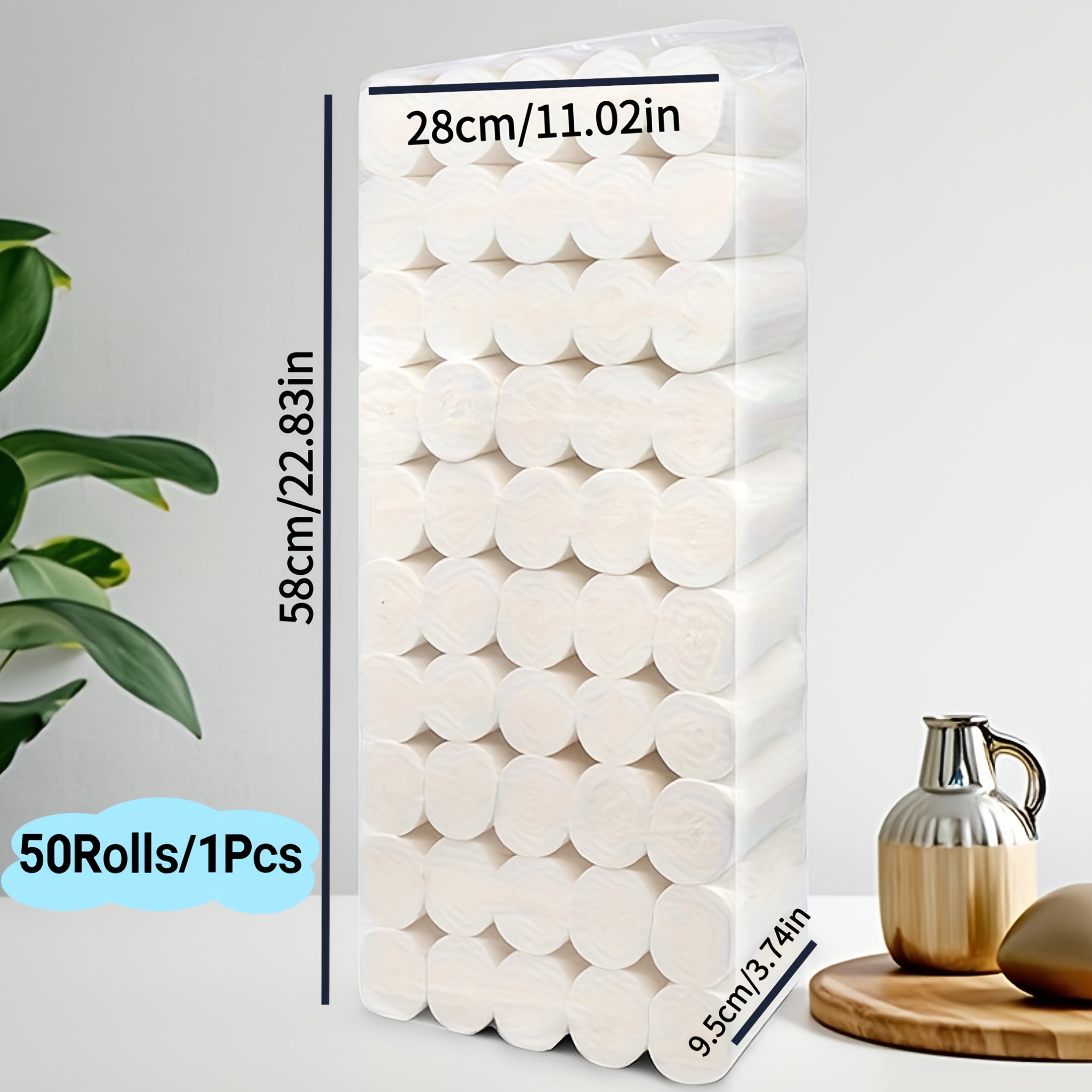 50 Roll Stock Pack, 50G\u002FRoll 4-Layer Thick Coreless Roll Paper, Local Wood Pulp Household Toilet Paper, Commercial Hand Towel Kitchen Tissue, Flexible And Absorbent Toilet Paper That Does Not Fall Off Chips