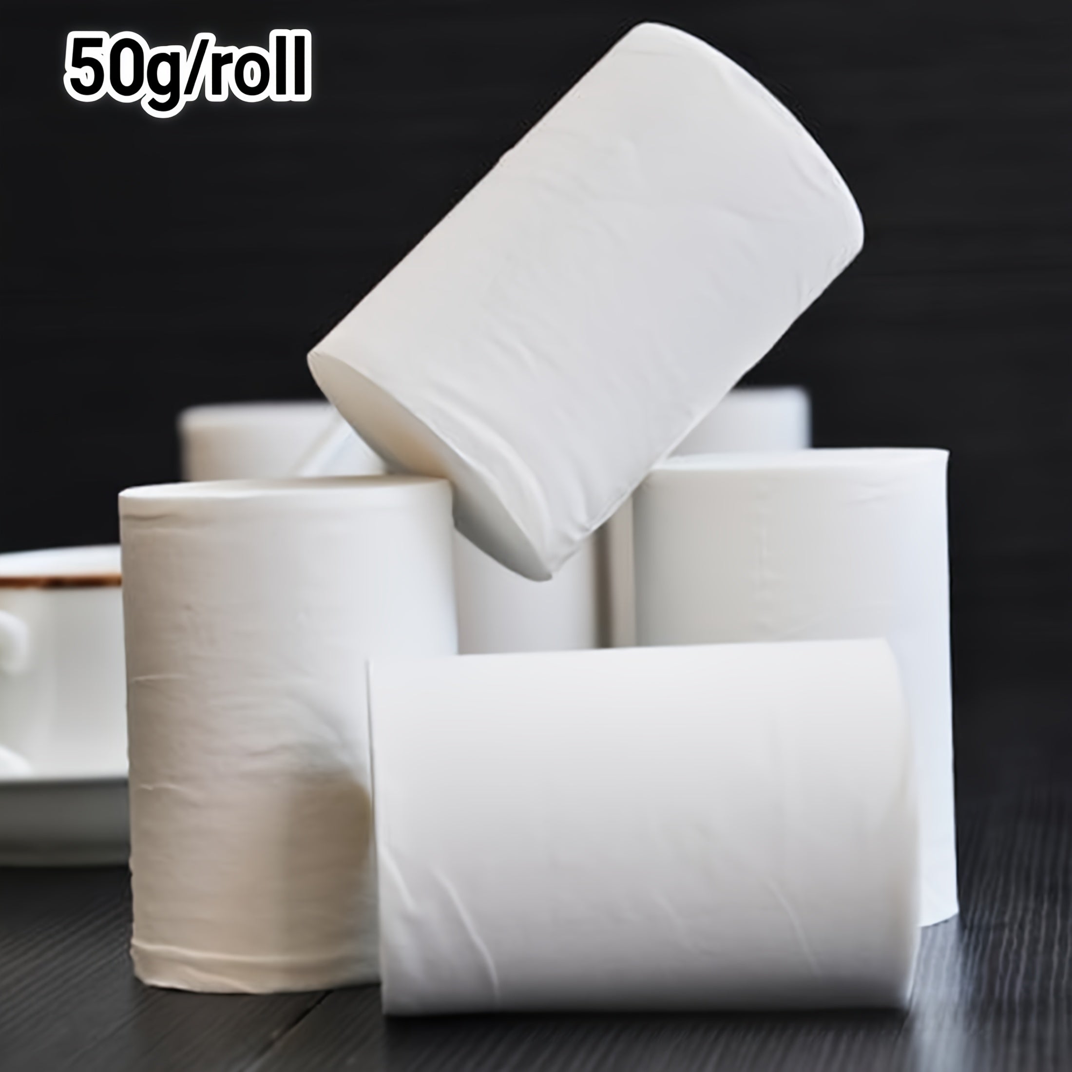 50 Roll Stock Pack, 50G\u002FRoll 4-Layer Thick Coreless Roll Paper, Local Wood Pulp Household Toilet Paper, Commercial Hand Towel Kitchen Tissue, Flexible And Absorbent Toilet Paper That Does Not Fall Off Chips