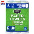 Berkley Jensen Choose-a-Size Ultra Paper Towels, 12 pk.\u002F140 sheets per roll