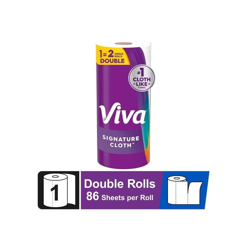 (Pack of 3) Viva Signature Cloth-Like Paper Towels, 1 Double Roll, 86 Sheets – Soft, Absorbent & Strong Kitchen Towels