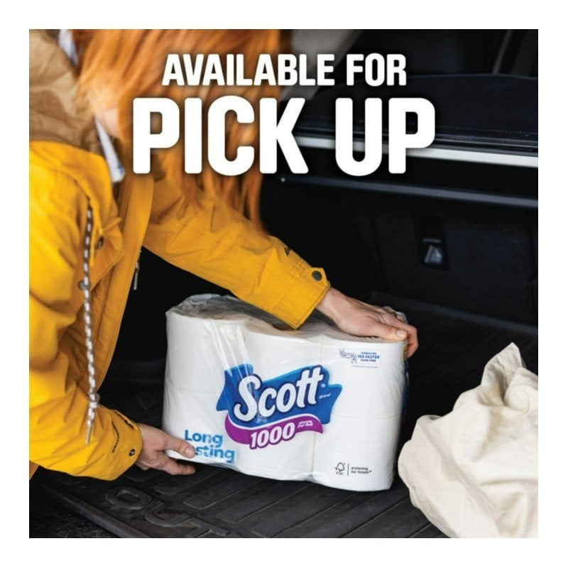 Pack of 8 Scott 1000 Toilet Paper, 12 Rolls, 1,000 Sheets per Roll