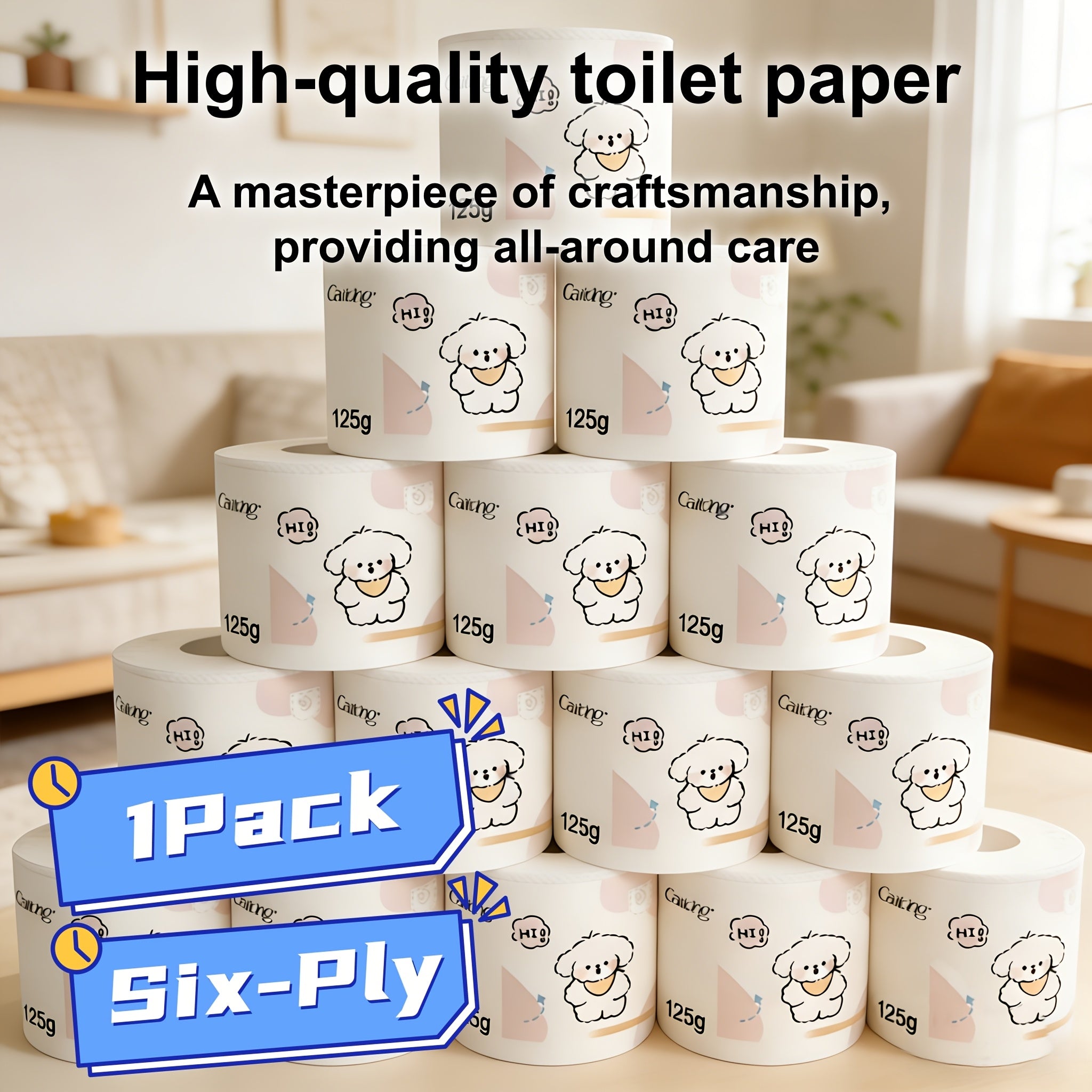 125g\u002Froll Toilet Paper, Made from Virgin Wood Pulp, Thickened Multi-layer Toilet Rolls with Core, Super Soft, Highly Absorbent, Lint-free and Not Easy to Tear, Suitable for Use in Hotels, Living Rooms, Kitchens, Bathrooms, and Other Various Places.