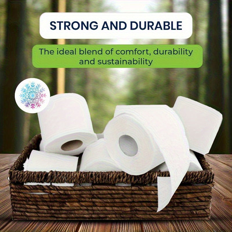 10 Rolls Toilet Paper, 5-Ply Thickened Toilet Tissue Paper Virgin Pulp, 100G Per Roll, Pack of 10 Rolls, Total Sheets 3000