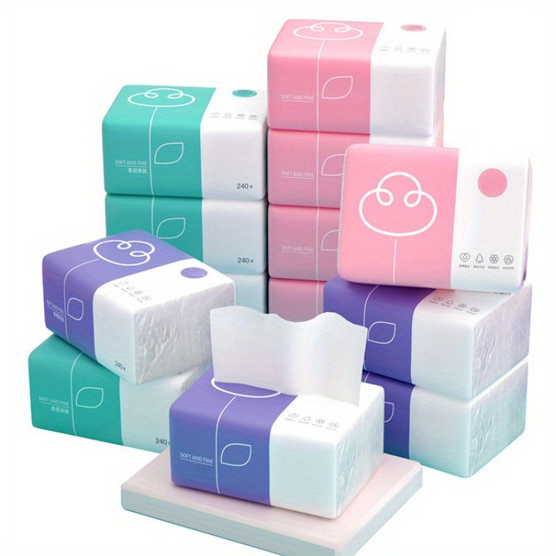 400pcs Pack of 4 Ultra-Soft 5-Layer Tissues, Containing 400 Sheets, Designed for Convenience at for Home And While Traveling, Crafted from Pure Wood Pulp