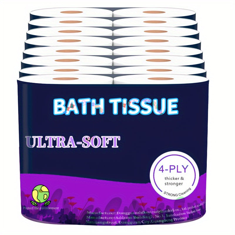 8-roll\u002F12-roll, Ultra-comfortable Family Pack Toilet Paper, Super-cleaning Toilet Tissue. Multi-purpose Roll Tissue, 4-ply Extra Thick and More Flexible, Soft and Skin-friendly for Better Health. 240 Sheets\u002Froll, 5.43inch*3.94inch\u002Fsheet