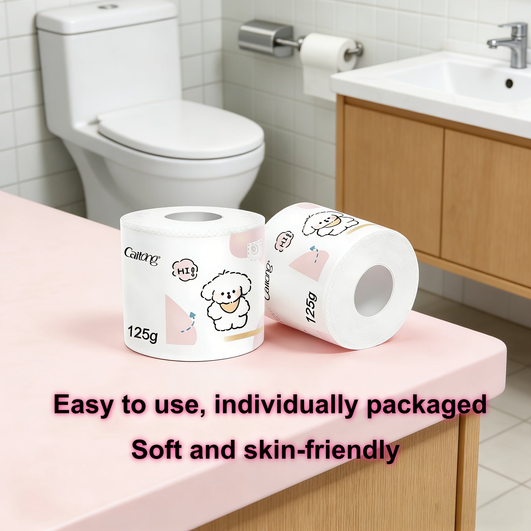 125g\u002Froll Toilet Paper, Made from Virgin Wood Pulp, Thickened Multi-layer Toilet Rolls with Core, Super Soft, Highly Absorbent, Lint-free and Not Easy to Tear, Suitable for Use in Hotels, Living Rooms, Kitchens, Bathrooms, and Other Various Places.
