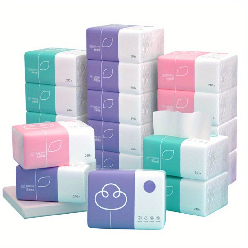 400pcs Pack of 4 Ultra-Soft 5-Layer Tissues, Containing 400 Sheets, Designed for Convenience at for Home And While Traveling, Crafted from Pure Wood Pulp
