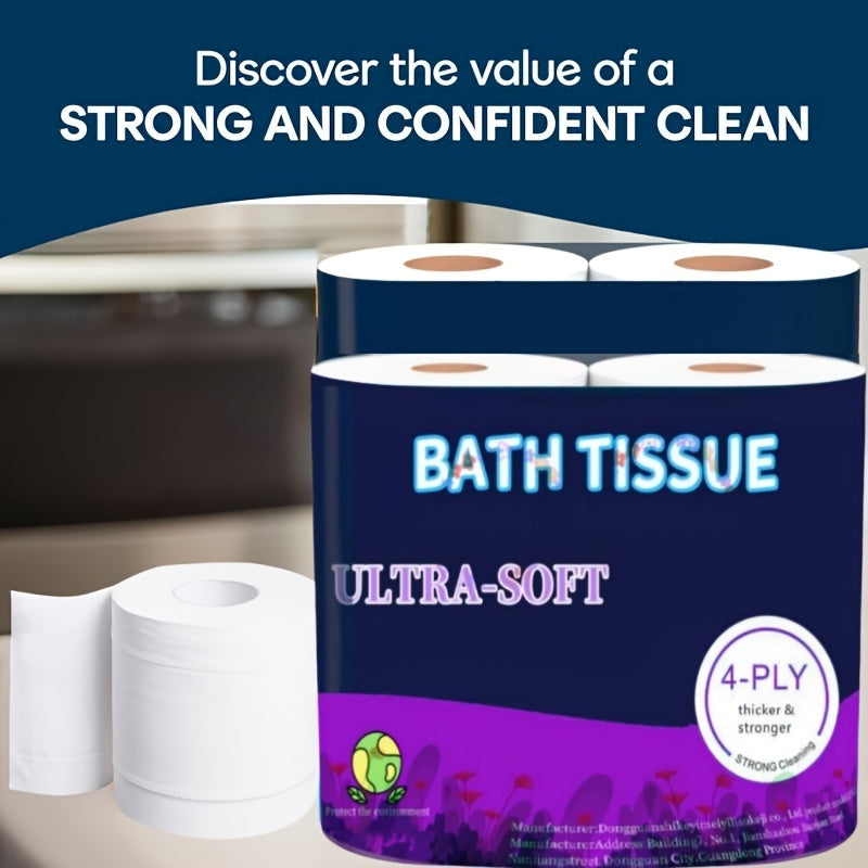 8-roll\u002F12-roll, Ultra-comfortable Family Pack Toilet Paper, Super-cleaning Toilet Tissue. Multi-purpose Roll Tissue, 4-ply Extra Thick and More Flexible, Soft and Skin-friendly for Better Health. 240 Sheets\u002Froll, 5.43inch*3.94inch\u002Fsheet