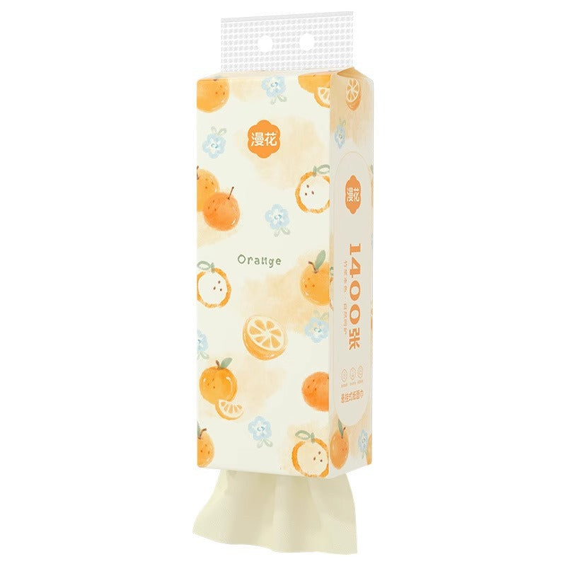 Manhua Household Tissue Paper, 1400 Sheets, Natural Color, Hanging Tissue, Four-Layer Cleaning and Hygiene Paper