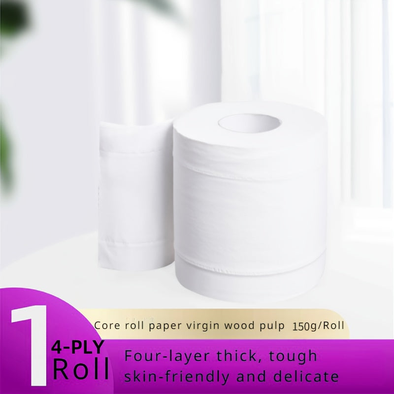 12 Rolls Family Pack Toilet Paper, 4-Ply Thickened Toilet Paper Cored Roll Paper, 250 Sheets\u002FRoll. Super Soft, Strong Water Absorption, Lint-Free And Not Easy to Break. Suitable for Hotels, Living Rooms, Kitchens