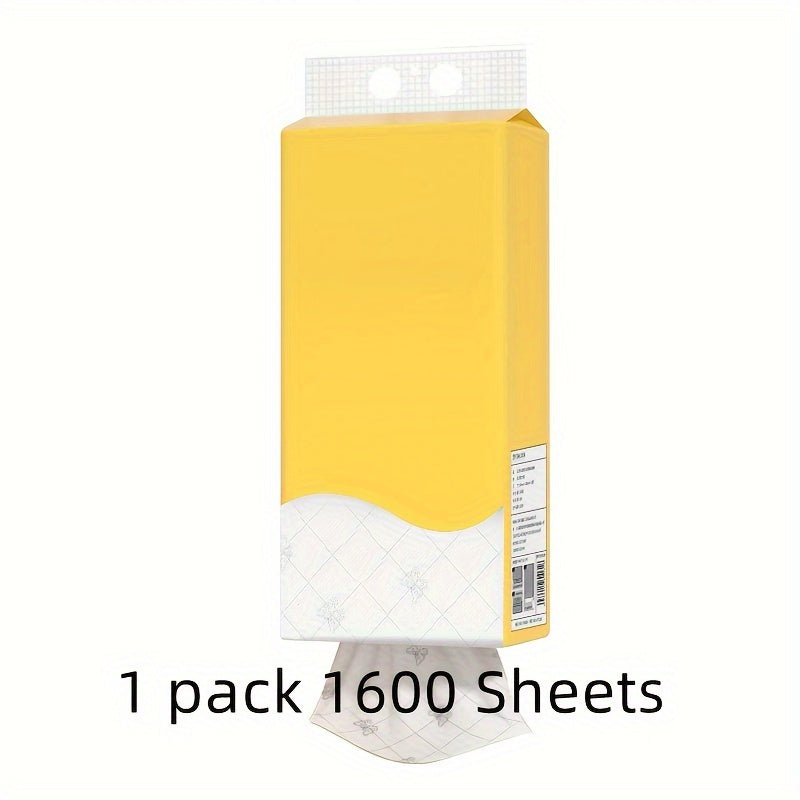 1600 Four-Ply Paper Towels for Home Use - Made from Unbleached Natural Wood Pulp - Sourced Independently, Ideal for Kitchens And Bathrooms, Can Be Hung on Walls - Effective for Wet And Dry Cleaning, Perfect for Household Needs