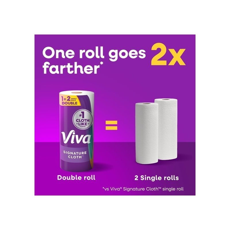 (Pack of 3) Viva Signature Cloth-Like Paper Towels, 1 Double Roll, 86 Sheets – Soft, Absorbent & Strong Kitchen Towels
