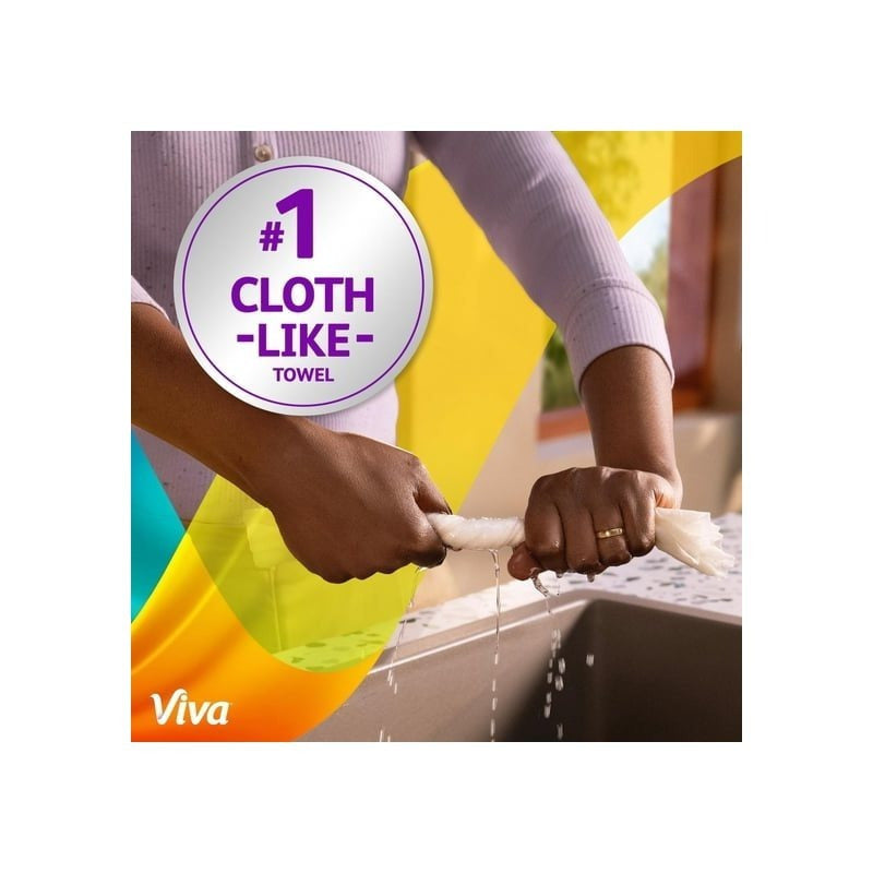 (Pack of 3) Viva Signature Cloth-Like Paper Towels, 1 Double Roll, 86 Sheets – Soft, Absorbent & Strong Kitchen Towels
