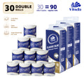 Vinda Classic Blue 3-Ply Bathroom Tissue 30 ROLLS, 100% Virgin Wood Pulp Toilet Paper, Soft & Strong, No Lint Shedding, Septic Safe, 180g\u002FRoll