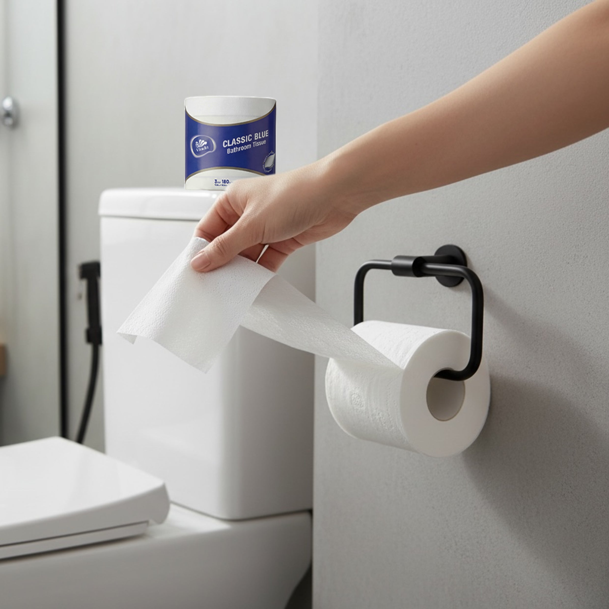 Vinda Classic Blue 3-Ply Bathroom Tissue 30 ROLLS, 100% Virgin Wood Pulp Toilet Paper, Soft & Strong, No Lint Shedding, Septic Safe, 180g\u002FRoll