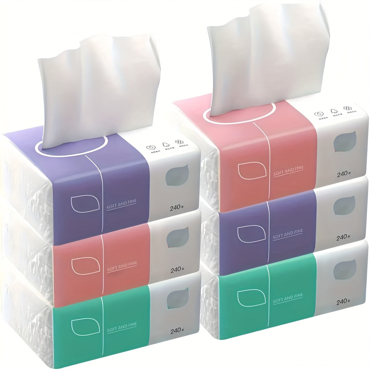 400pcs Pack of 4 Ultra-Soft 5-Layer Tissues, Containing 400 Sheets, Designed for Convenience at for Home And While Traveling, Crafted from Pure Wood Pulp