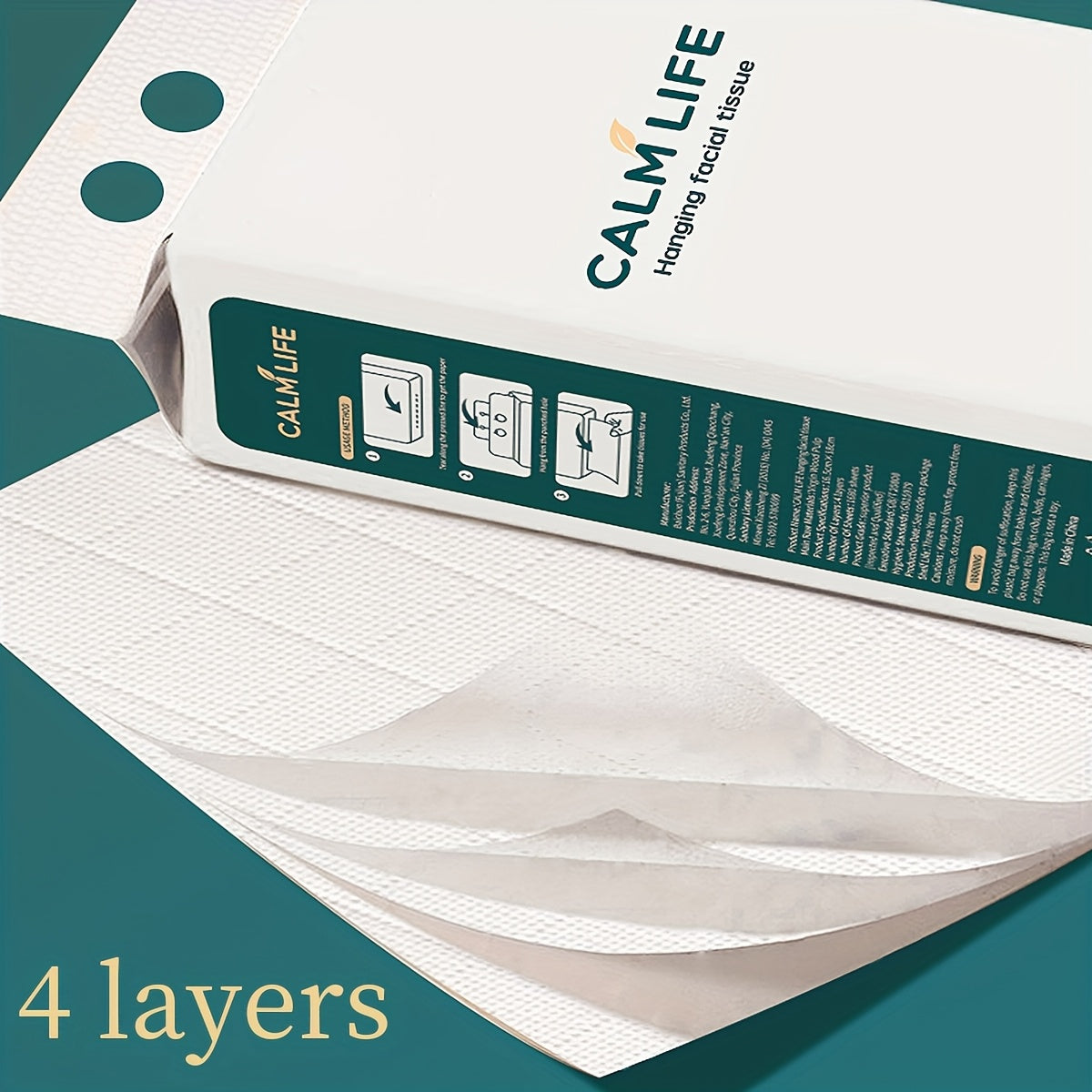 4-pack Family-sized Large Hanging Tissues, 4-ply Extra Thick, Suitable for Both Wet And Dry Use, Soft And Strong. Ideal for Daily Cleaning, Beauty Salons, Travel, And Various Other Situations. Simple And Convenient.christmas Gifts Bulk.